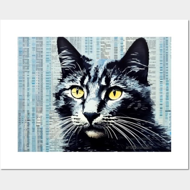 Cat Animal Pet Art Decor Paint Mosaic Wall Art by Cubebox